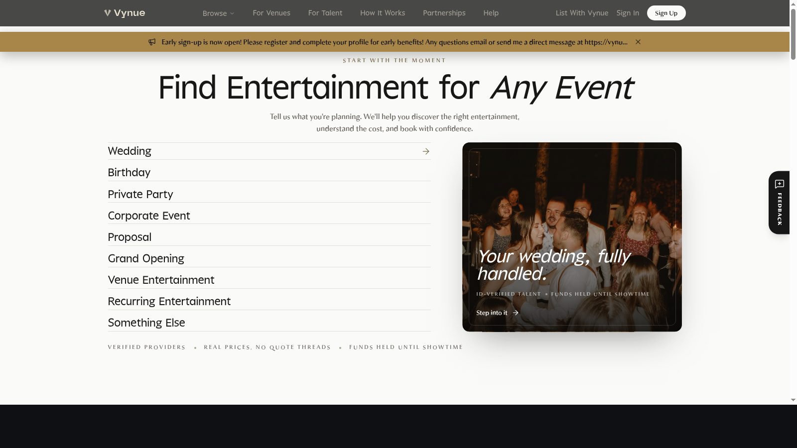 Entertainment Booking Marketplace